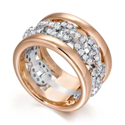 Online Gabriel & Co. Wide 14K White and Rose Gold Fancy Diamond Anniversary Band - 1.1 ct