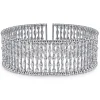 Clearance Gabriel & Co. Wide 14K White Gold Cage Cuff Bracelet with Diamond Stations