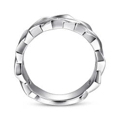 Hot Gabriel & Co. Wide 14K White Gold Chain Link Band in High Polished Finish