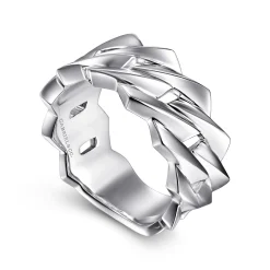 Hot Gabriel & Co. Wide 14K White Gold Chain Link Band in High Polished Finish