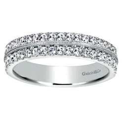 Clearance Gabriel & Co. Wide 14K White Gold Diamond Anniversary Band - 0.55 ct