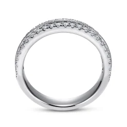 Clearance Gabriel & Co. Wide 14K White Gold Diamond Anniversary Band - 0.55 ct