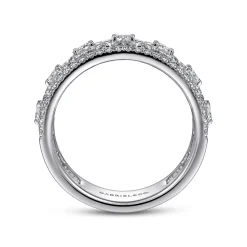 Discount Gabriel & Co. Wide 14K White Gold Diamond Anniversary Band - 1.05 ct
