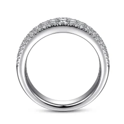Outlet Gabriel & Co. Wide 14K White Gold Diamond Pave Anniversary Band - 1 ct