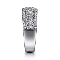 Outlet Gabriel & Co. Wide 14K White Gold Diamond Pave Anniversary Band - 1 ct