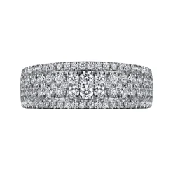 Outlet Gabriel & Co. Wide 14K White Gold Diamond Pave Anniversary Band - 1 ct