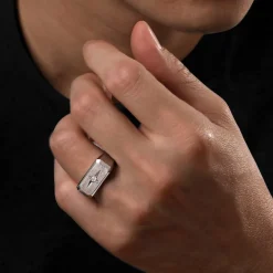 Online Gabriel & Co. Wide 14K White Gold North Star Ring in Satin Finish