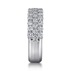 Clearance Gabriel & Co. Wide 14K White Gold Pave Diamond Anniversary Band - 1.65 ct