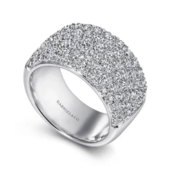 Best Gabriel & Co. Wide 14K White Gold Pave Diamond Anniversary Band - 1.7 ct