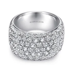 Best Gabriel & Co. Wide 14K White Gold Pave Diamond Anniversary Band - 1.7 ct