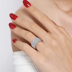 Best Gabriel & Co. Wide 14K White Gold Pave Diamond Anniversary Band - 1.7 ct