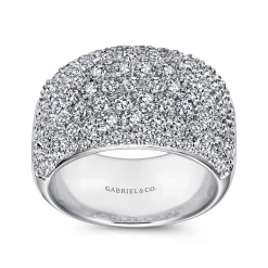 Best Gabriel & Co. Wide 14K White Gold Pave Diamond Anniversary Band - 1.7 ct