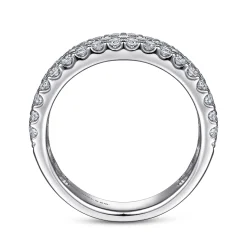 Clearance Gabriel & Co. Wide 14K White Gold Prong Set Diamond Anniversary Band - 1.2 ct