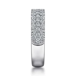 Clearance Gabriel & Co. Wide 14K White Gold Prong Set Diamond Anniversary Band - 1.2 ct