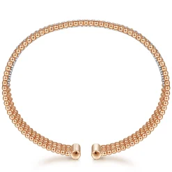 Discount Gabriel & Co. Wide 14K White-Rose Gold Bujukan Diamond Cuff Bangle