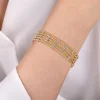 Clearance Gabriel & Co. Wide 14K White-Yellow Gold Bujukan Cuff Bangle with Diamond Bar Stations