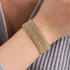 Hot Gabriel & Co. Wide 14K White-Yellow Gold Bujukan Bead Cuff Bracelet with Diamond Channels