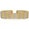 Hot Gabriel & Co. Wide 14K White-Yellow Gold Multi Row Diamond Bujukan Bangle