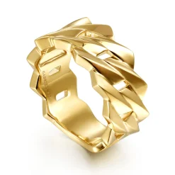 Gabriel & Co. Wide 14K Yellow Gold Chain Link Band in High Polished Finish