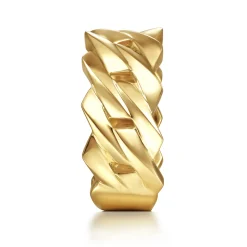 Gabriel & Co. Wide 14K Yellow Gold Chain Link Band in High Polished Finish