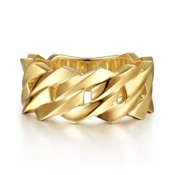 Gabriel & Co. Wide 14K Yellow Gold Chain Link Band in High Polished Finish