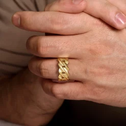 Gabriel & Co. Wide 14K Yellow Gold Chain Link Band in High Polished Finish