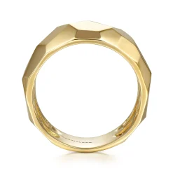 Outlet Gabriel & Co. Wide 14K Yellow Gold Hammered Ring