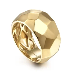 Outlet Gabriel & Co. Wide 14K Yellow Gold Hammered Ring