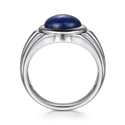 New Gabriel & Co. Wide 925 Sterling Silver Lapis Mens Ring in High Polished Finish