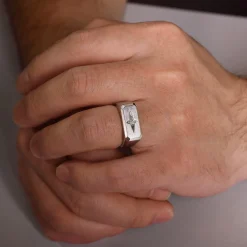 Best Gabriel & Co. Wide 925 Sterling Silver North Star Ring in Satin Finish