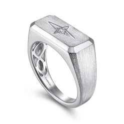 Best Gabriel & Co. Wide 925 Sterling Silver North Star Ring in Satin Finish
