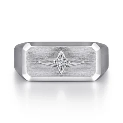Best Gabriel & Co. Wide 925 Sterling Silver North Star Ring in Satin Finish