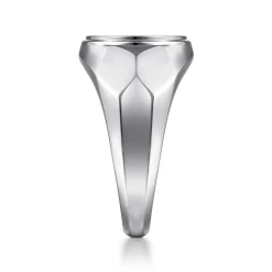 Sale Gabriel & Co. Wide 925 Sterling Silver Round Signet Ring in High Polished Finish