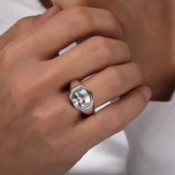 Hot Gabriel & Co. Wide 925 Sterling Silver Skull Signet Ring in Sand Blast Finish