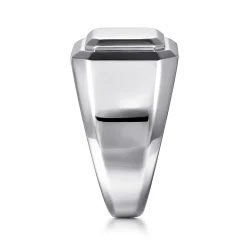 Best Gabriel & Co. Wide 925 Sterling Silver Square Men's Faceted Signet Ring