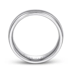 Outlet Gabriel & Co. William - 14K White Gold 7mm - Men's Wedding Band in High Polished Finish