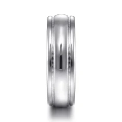 Outlet Gabriel & Co. William - 14K White Gold 7mm - Men's Wedding Band in High Polished Finish