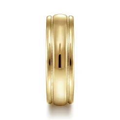 Discount Gabriel & Co. William - 14K Yellow Gold 7mm - Men's Wedding Band in High Polished Finish