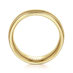 Discount Gabriel & Co. William - 14K Yellow Gold 7mm - Men's Wedding Band in High Polished Finish