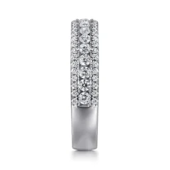 Outlet Gabriel & Co. Wilshire - Wide 14K White Gold Diamond Anniversary Band - 0.7 ct