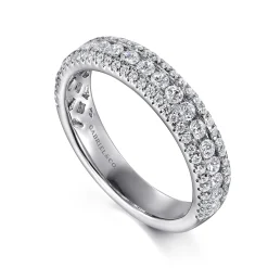 Outlet Gabriel & Co. Wilshire - Wide 14K White Gold Diamond Anniversary Band - 0.7 ct