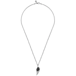 Gabriel & Co. Wing Pendant Necklace 925 Sterling Silver Black Spinel
