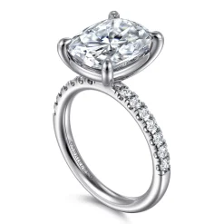 Clearance Gabriel & Co. Winslow - 14K White Gold Elongated Cushion Diamond Engagement Ring
