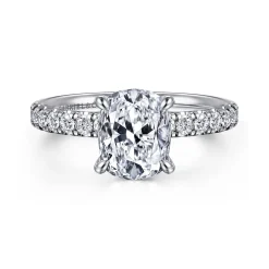Sale Gabriel & Co. Winslow - 14K White Gold Elongated Cushion Diamond Engagement Ring