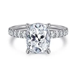 Hot Gabriel & Co. Winslow - 14K White Gold Elongated Cushion Diamond Engagement Ring