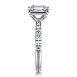 New Gabriel & Co. Winslow - 18K White Gold Emerald Cut Diamond Engagement Ring