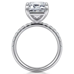New Gabriel & Co. Winslow - 14K White Gold Emerald Cut Diamond Engagement Ring