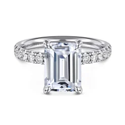 Online Gabriel & Co. Winslow - 14K White Gold Emerald Cut Diamond Engagement Ring