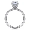 Best Gabriel & Co. Winslow - 14K White Gold Emerald Cut Diamond Engagement Ring