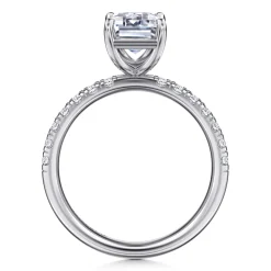 Best Gabriel & Co. Winslow - 14K White Gold Emerald Cut Diamond Engagement Ring